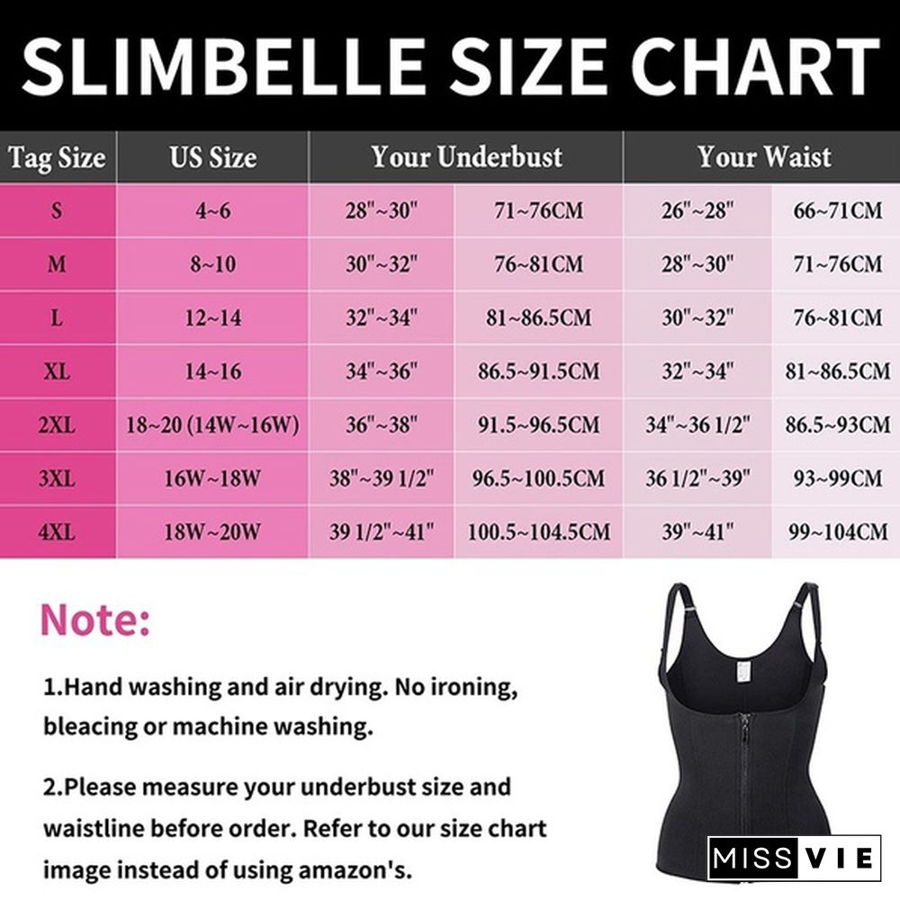 Women Sauna Suit Waist Trainer Plus Size Neoprene Slimming Body Shaper Vest Weight Loss Steel Boned Corset Workout Tank Tops fajas de mujer