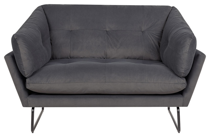 Karla Velvet Contemporary Loveseat and Ottoman   Transitional   Loveseats   by Lilola Home  Houzz