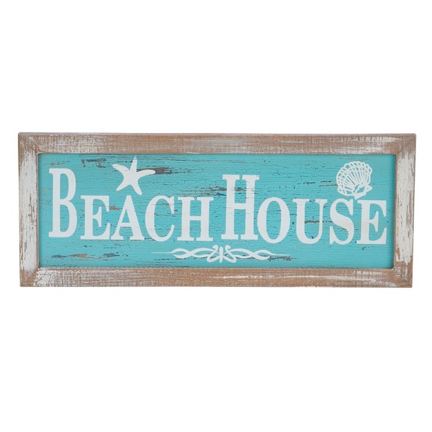 Beachcombers Beach House Framed Coastal Plaque Sign Wall Hanging Decor Decoration For The Beach 15 X 6 X 0 5 Inches