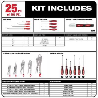 MW Mechanics Tool Set with M18 FUEL Cordless 12 in. Impact Wrench Kit with One 5.0 Ah Battery and Bag (191-Piece) 48-22-9489-2767-21B