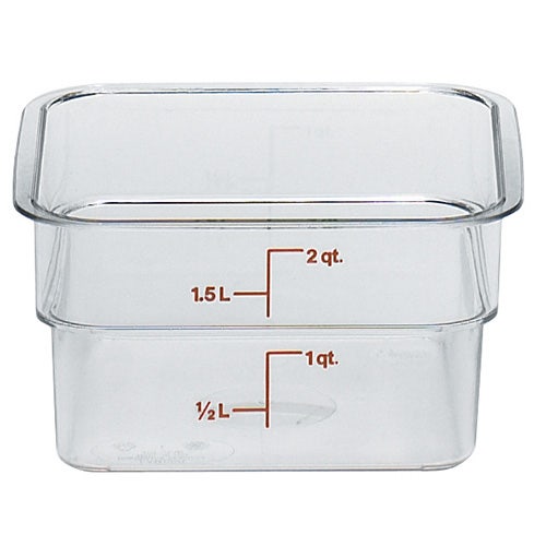 Cambro Square Container 2 Quart Capacity， Clear Camwear