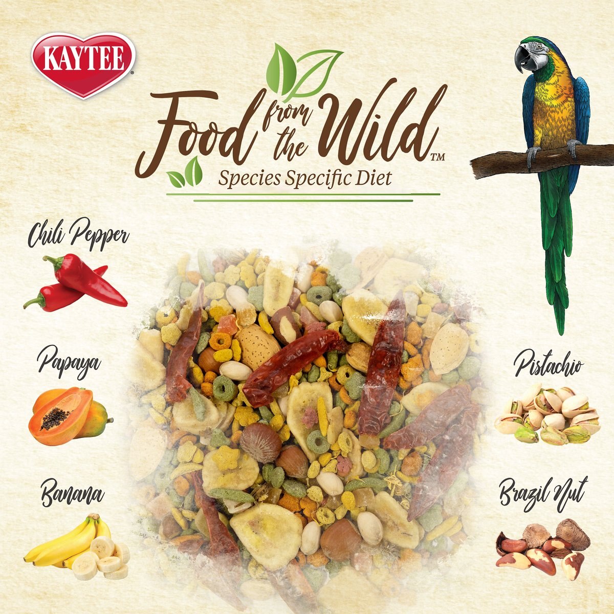 Kaytee Food from the Wild Macaw Bird Food， 2.5-lb bag