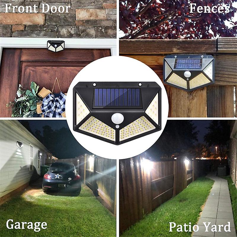 100 Led Solar Wall Lights Outdoor Solar Lamp Waterproof Pir Motion Sensor Solar Powered Sunlight Street Light For Garden Light