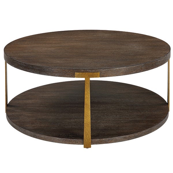 Uttermost Palisade Round Wood Coffee Table - 40 W X 17 H X 40 D (in)