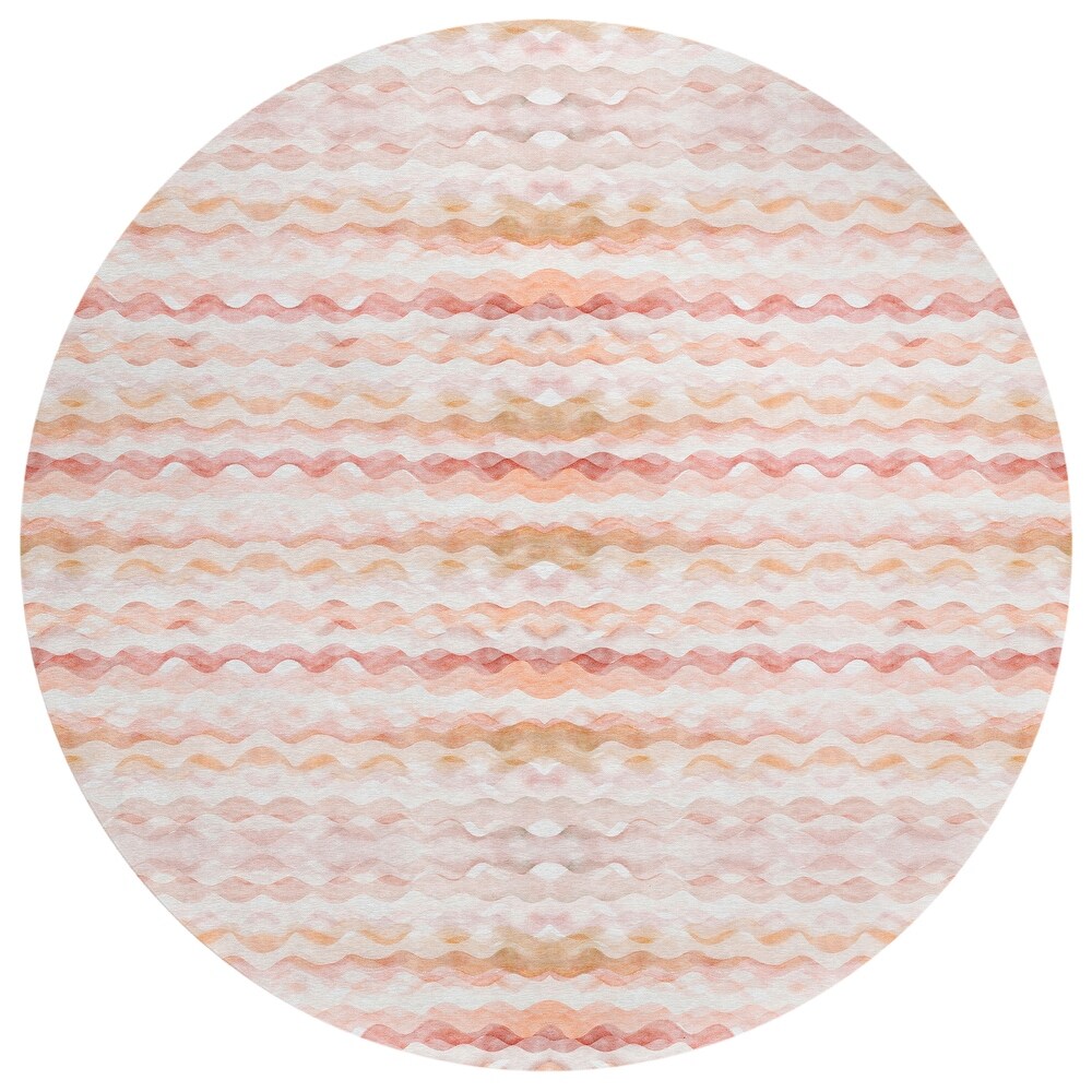 Indoor/ Outdoor Surfside Ombre Wave Washable Rug New