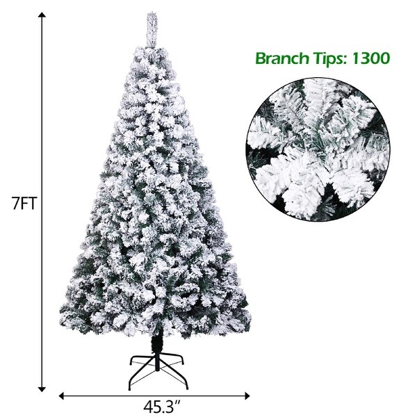 7FT Pvc Flocking Christmas Tree 1300 Branches Automatic Tree