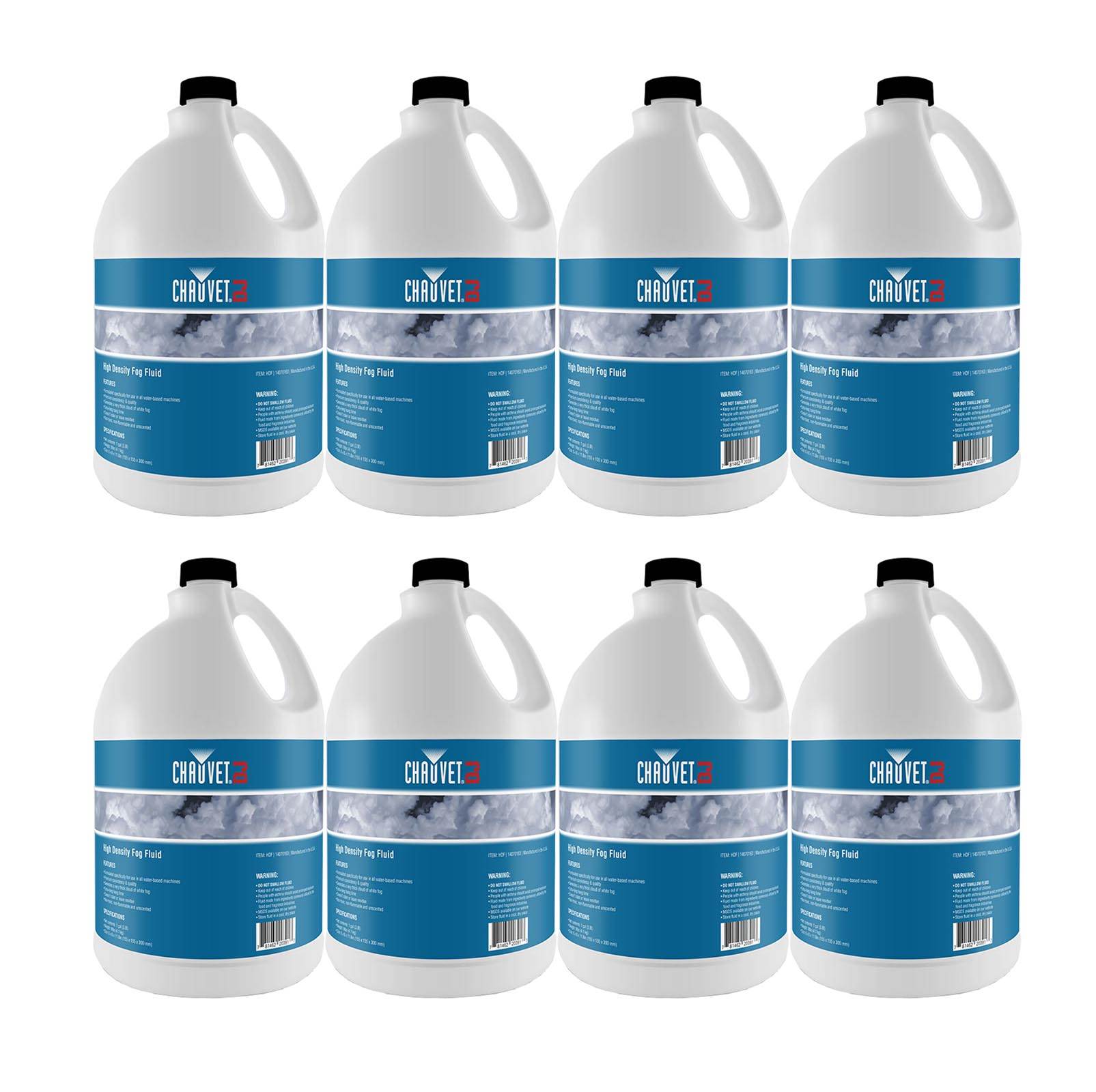 (8) Gallons Chauvet DJ HDF High Density Fog/Smoke Juice Fluid Hurricane Machine