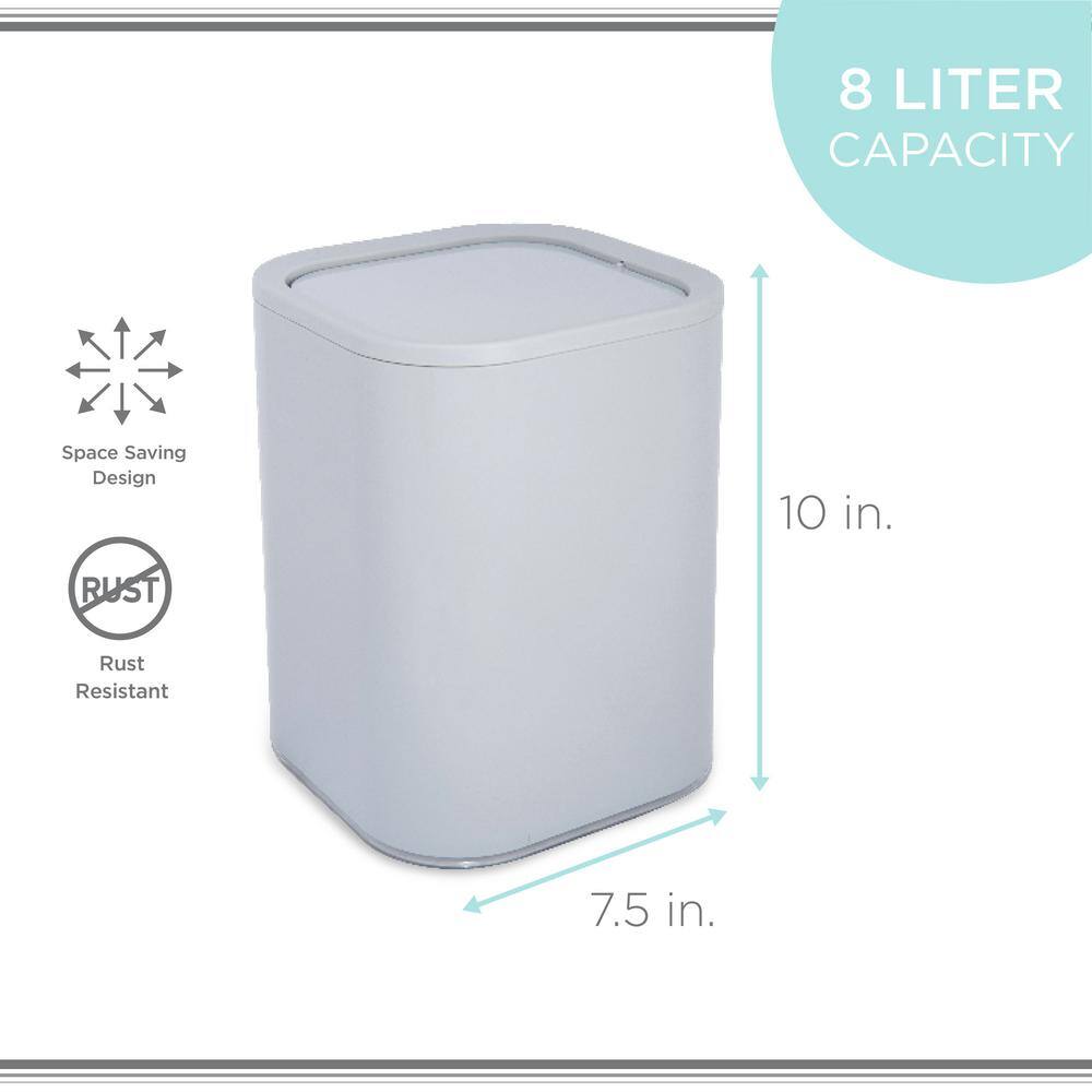 Bath Bliss 8L Acrylic Waste Bin in Grey 27035-GREY