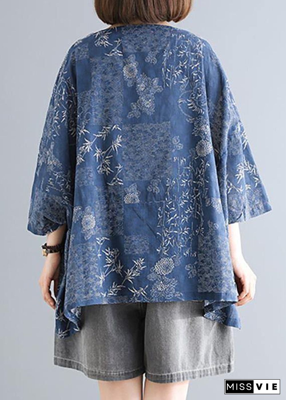 Simple chiffon tunics for women Organic Casual chiffon Print Dobby Blouse