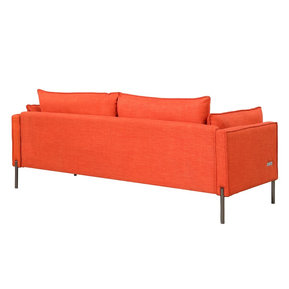 3 Seat Linen Fabric Upholstered Couch Sofa