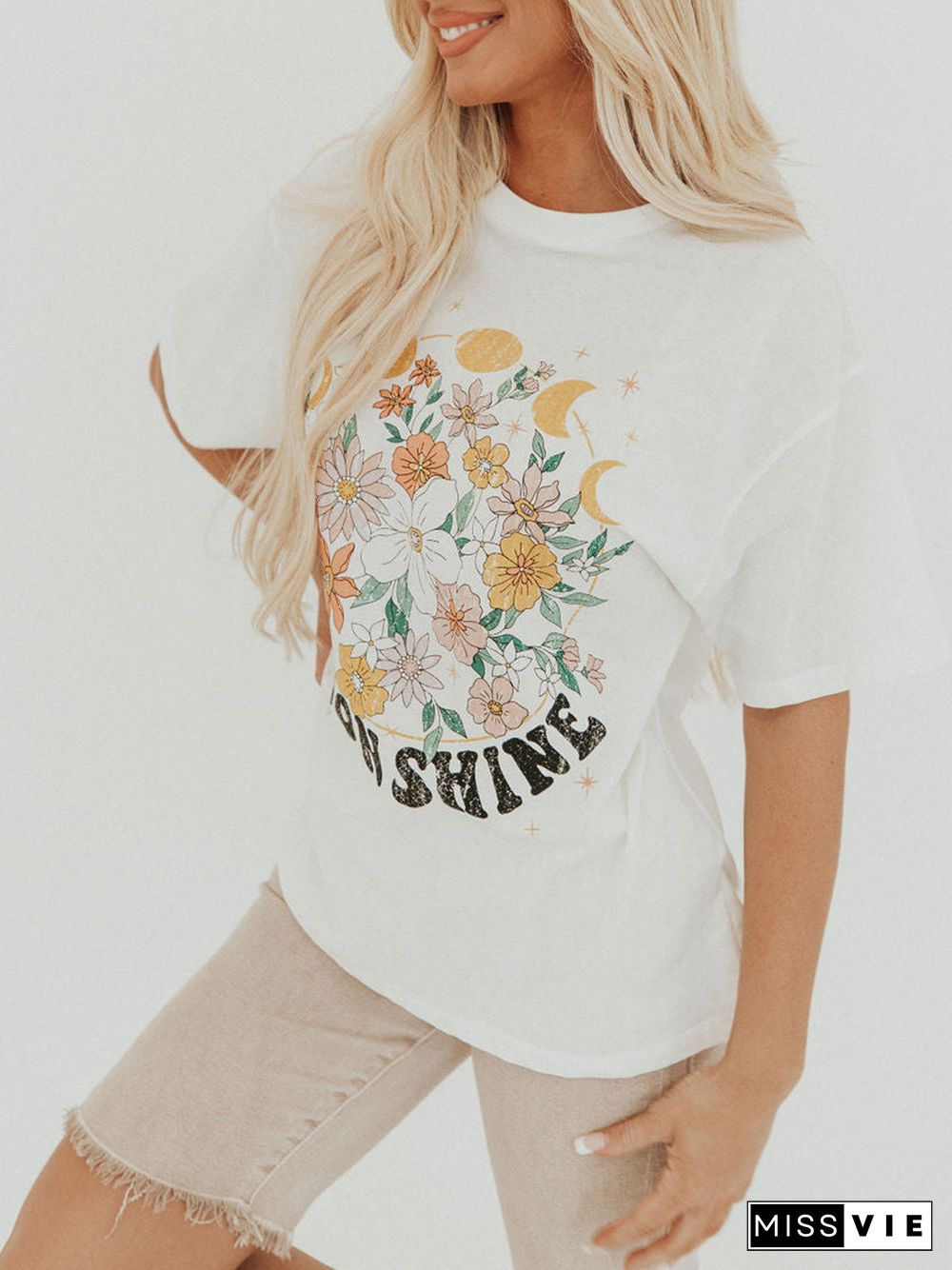 Floral Moon Shine Graphic Tee