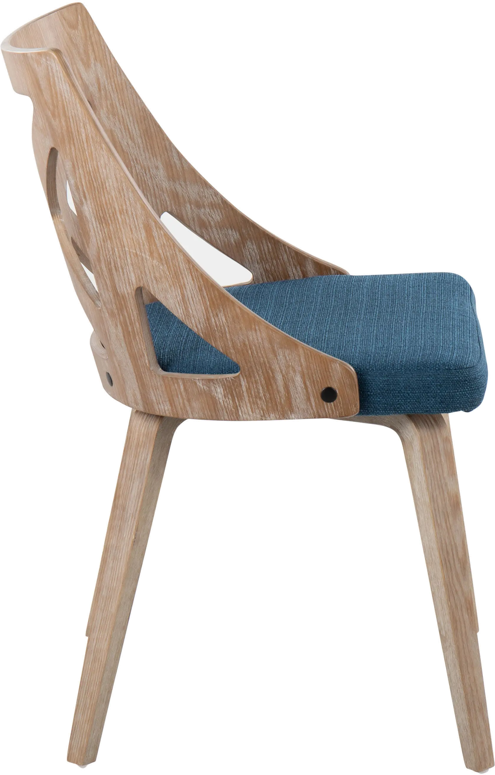 Charlotte Light Brown and Blue Dining Chairs， Set of 2