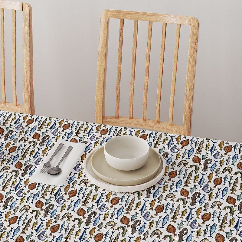 Rectangular Tablecloth， 100% Cotton， 52x104， Fresh Catch