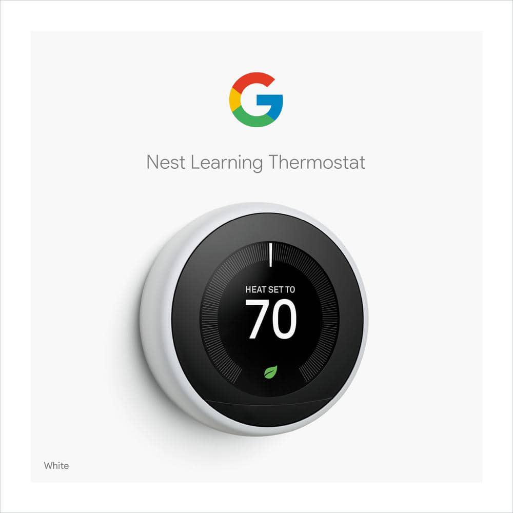 Google Nest Learning Thermostat  Smart WiFi Thermostat  White