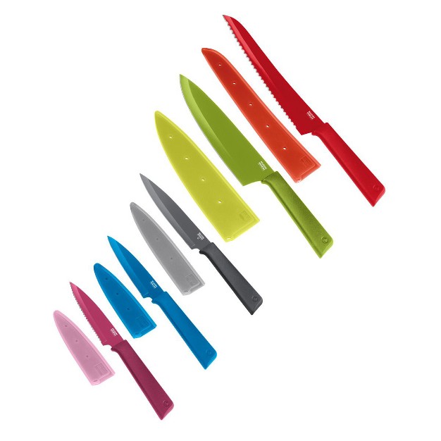 Kuhn Rikon Colori Knife Set With Non stick Coating And Safety Sheaths Set Of 5