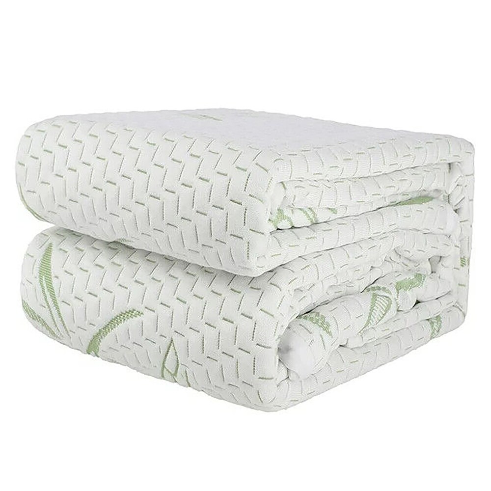 California King Cal King Size Jacquard Quilted Bamboo Mattress Pad Fitted Elastic Cover Protector   Stretches up 18\