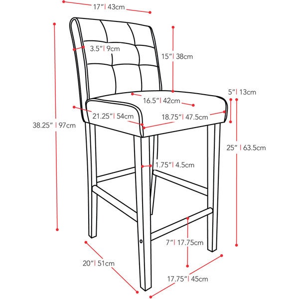 CorLiving Antonio Bonded Leather Counter Height Barstool