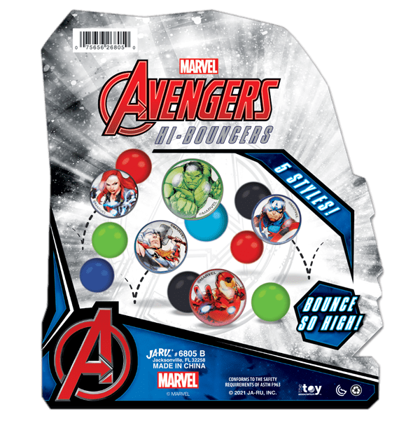 Marvel Avengers Bouncy Balls Superballs Super Hi Bounce 1.2 (4 Pack of 5 Balls) Hulk， Thor， Cap America and Fiends Fidget Balls Small Toys for Kids Prize Giveaways Gift Toy Birthday Supplies W-B-6805-4