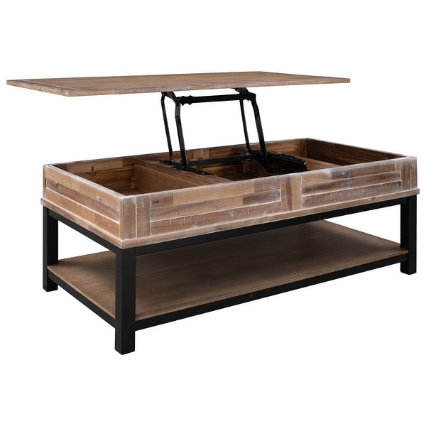 Living room Wooden Lift Top Coffee Table with Shelf