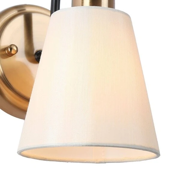 Barr Mid-Century Modern 1-Light Fabric Shade Bathroom Vanity Lights Dimmable - L 4.9