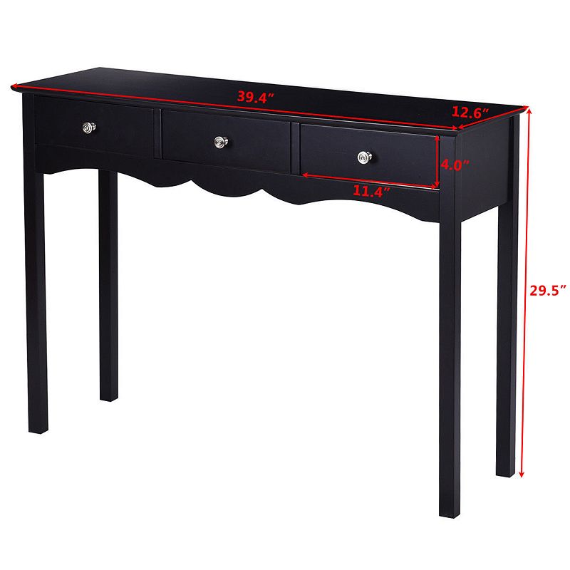 3-Storage Drawers Hall Console Table for Entryway