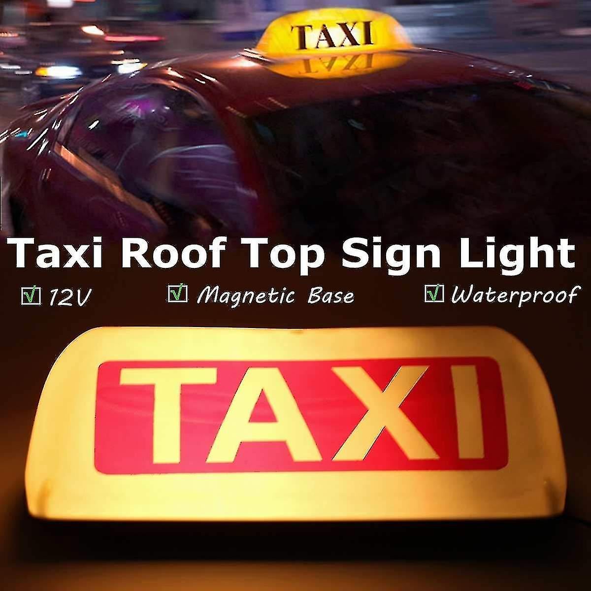 12v Waterproof Top Sign Magnetic Meter Cab Lamp Light Led Taxi Signal Lamp - Yellow