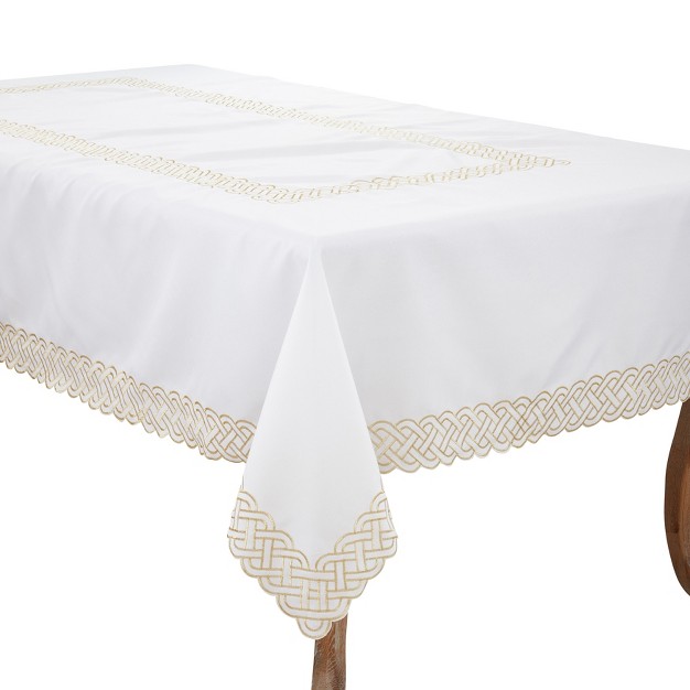 Saro Lifestyle Tablecloth With Braid Embroidered Design