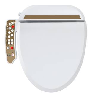 Puluomis Electric Bidet Seat for Elongated Toilet in White US-AS003-X