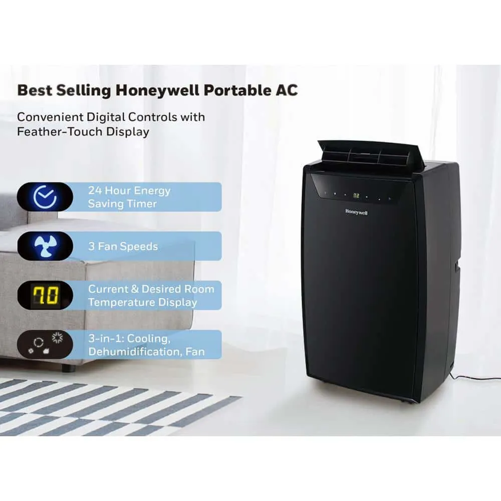 Honeywell 14000 BTU (10,000 BTU DOE) Portable Air Conditioner with Dehumidifier in Black MN4CFSBB0