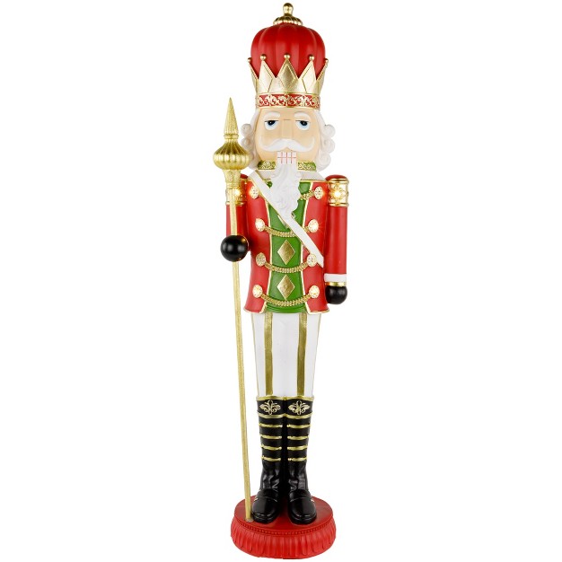 Red And Gold Christmas Nutcracker With Scepter