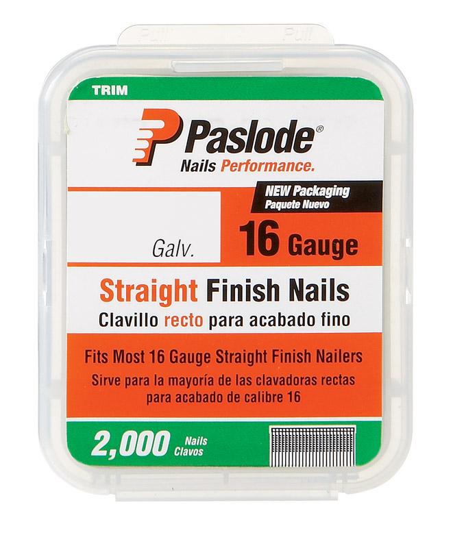 Paslode 1-1/2 in. 16 Ga. Straight Strip Galvanized Finish Nails 2000 pk