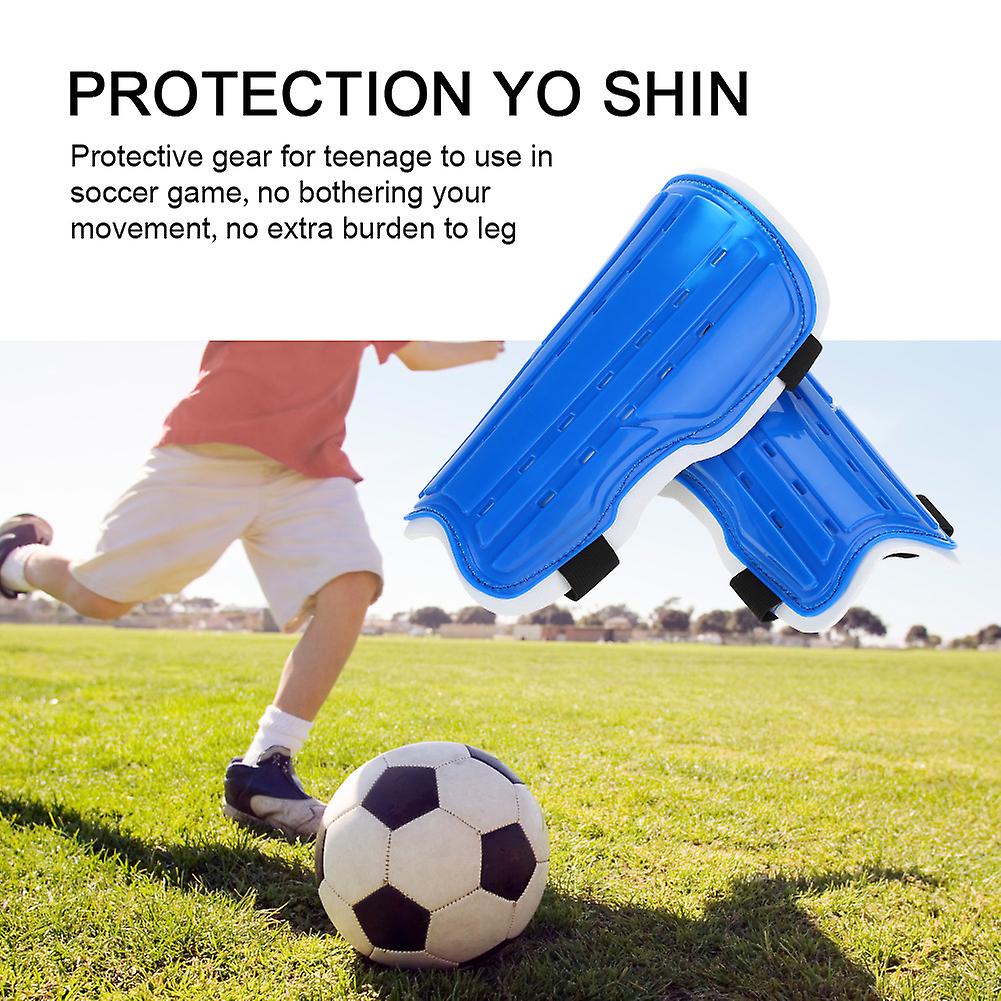 1pair Kids Soccer Shin Guards Football Padded Knee Protectors Protective Gear Youth (blue)