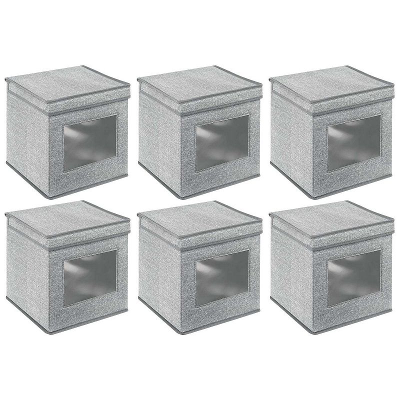 mDesign Fabric Stackable Cube Storage Organizer Box - 6 Pack