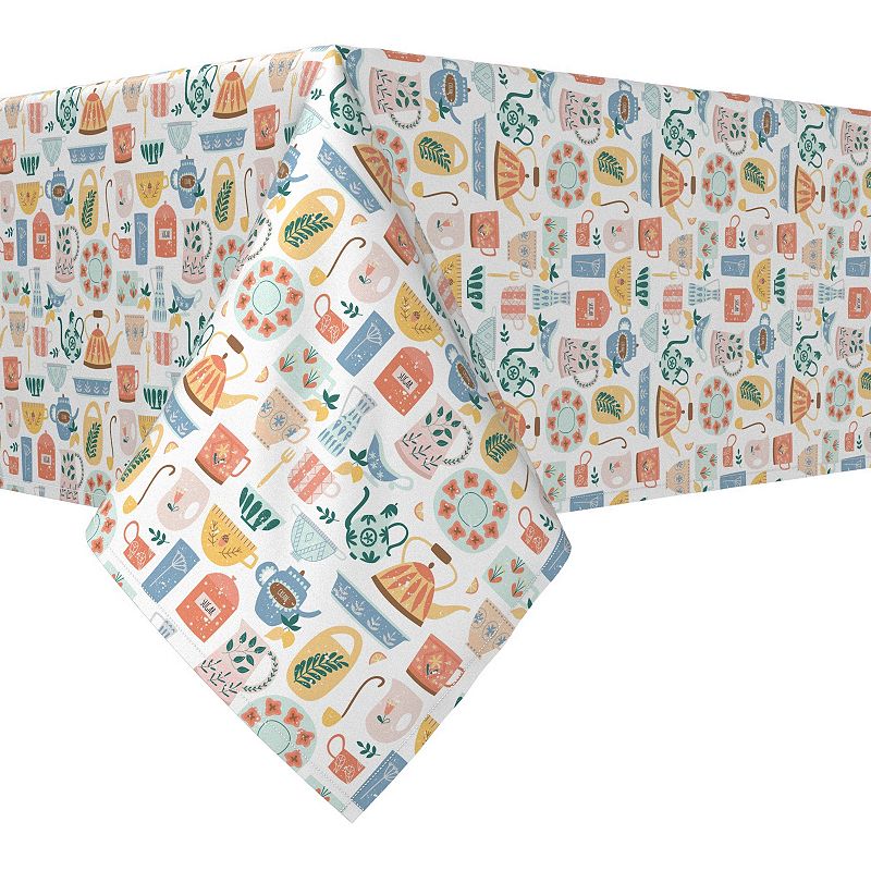 Square Tablecloth， 100% Polyester， 54x54， Morning Coffee