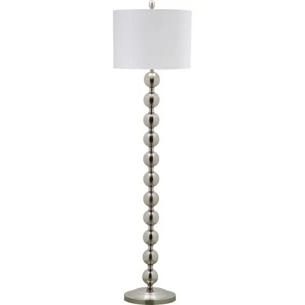 SAFAVIEH Lighting 59-inch Reflections Stacked Ball Nickel Floor Lamp - 15