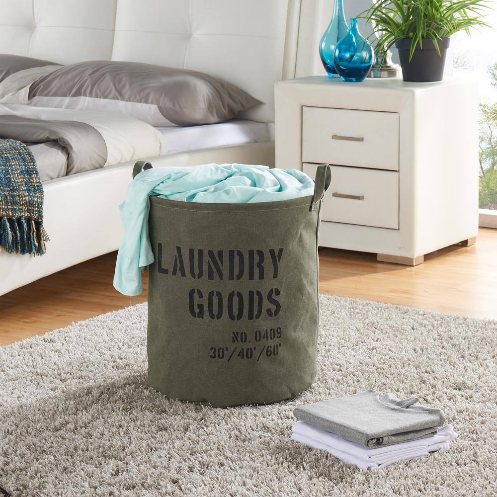 DANYA B Army Canvas Laundry Bucket LY952