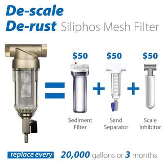 ISPRING Reusable Spin Down Sediment Water Filter with Siliphos 1000-Micron 20 GPM 1 in. MNPT + 34 in. FNPT WSP-1000SL