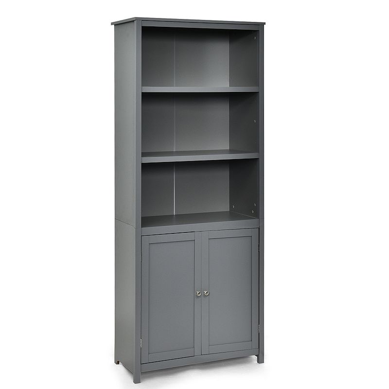 Bookcase Shelving Storage Wooden Cabinet Unit Standing Display Bookcase with Doors