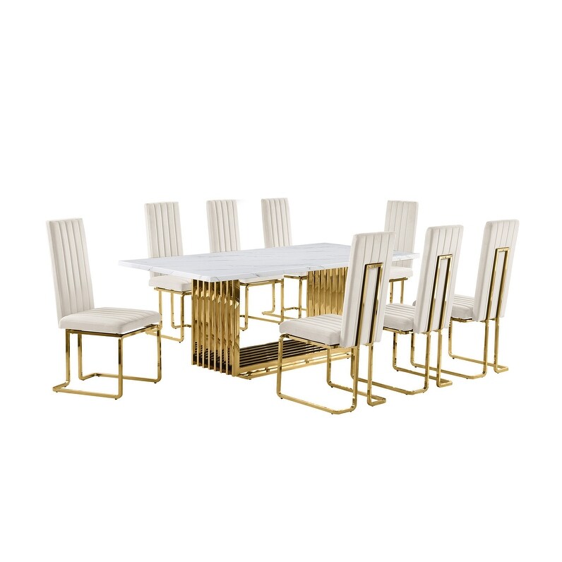 Best Quality Furniture D312/3 SC340 7 Dining Set with 79\