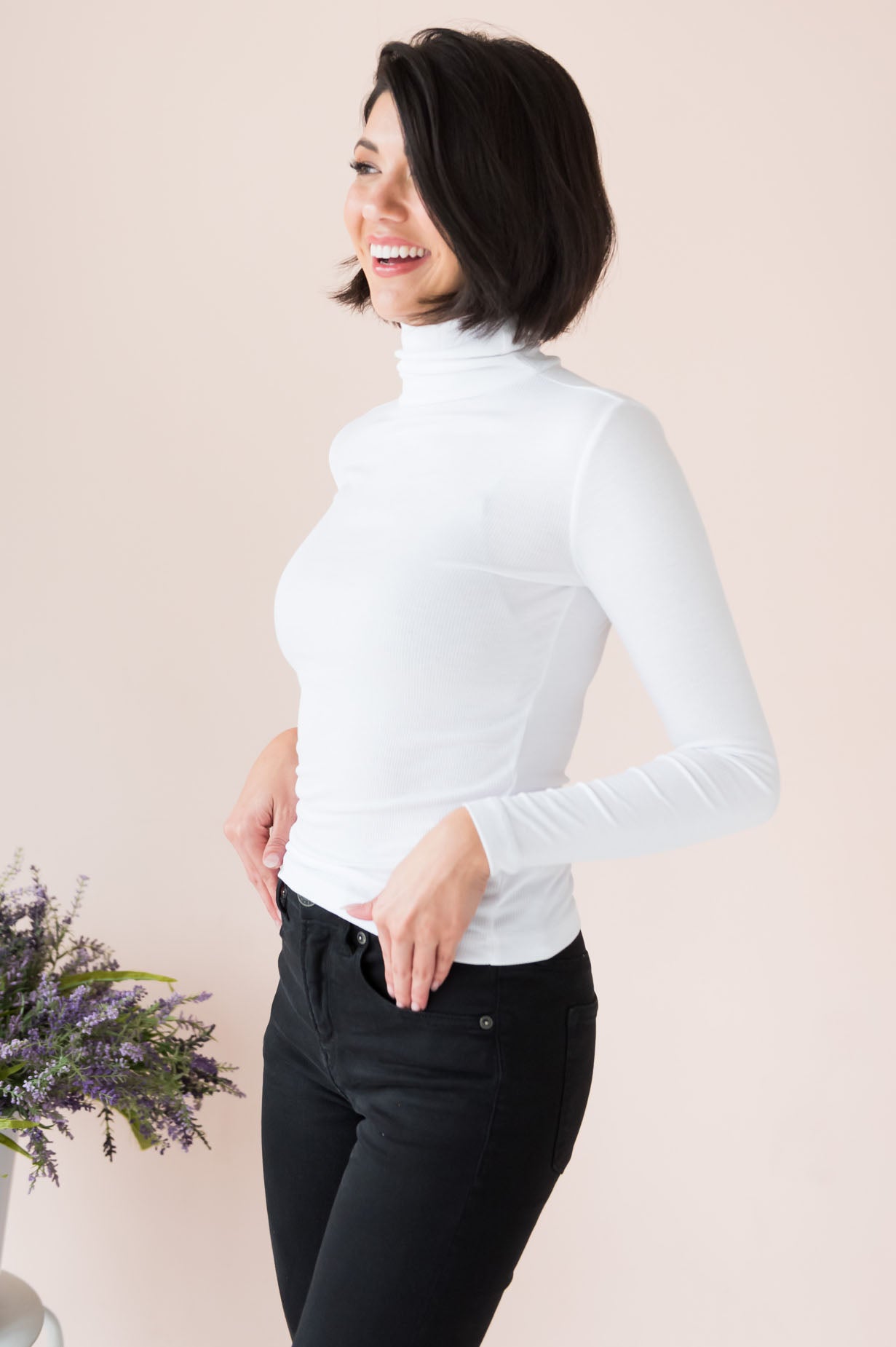 Sway Me Away Modest Turtleneck Top