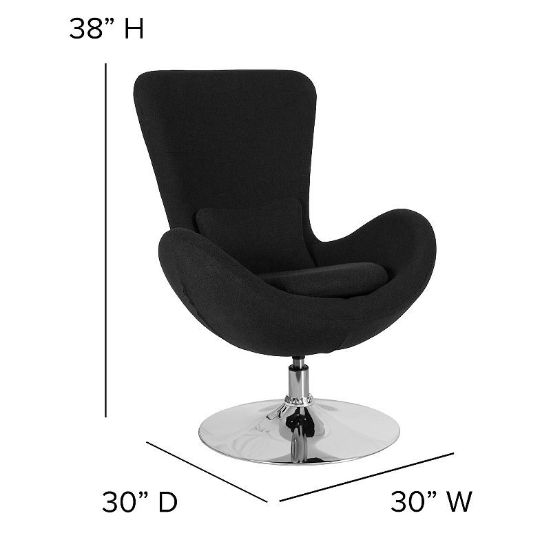 Flash Furniture Egg Series Fabric Side Reception Chair