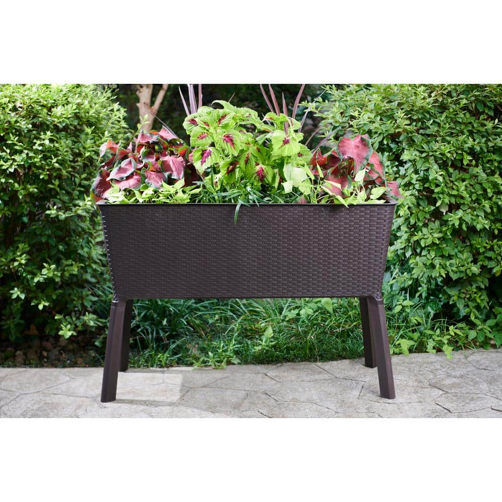 Vigoro 44.5 in. W x 15.25 in. H Easy Grow Elevated Resin Garden Bed Large 999-2201