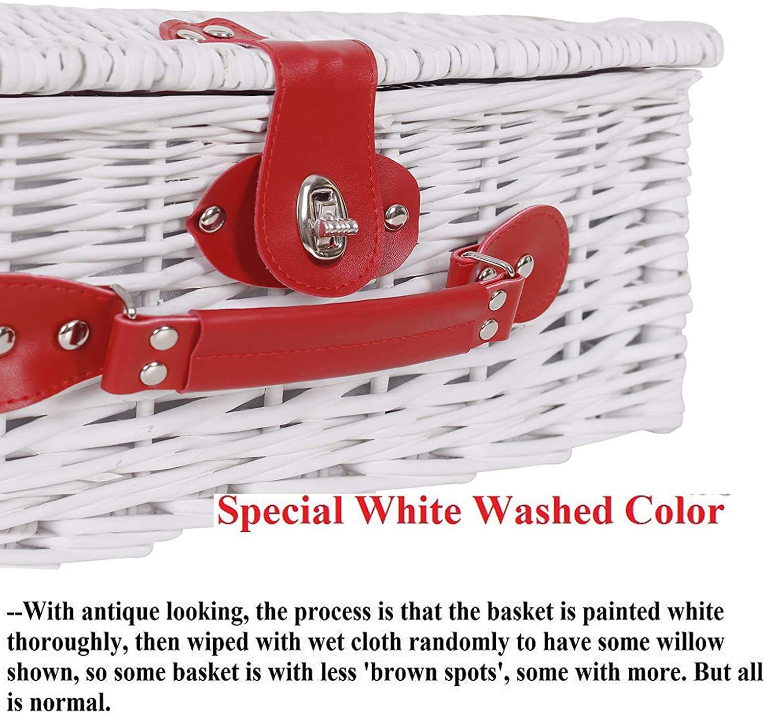 Ealing Wicker Picnic Basket for 2 Persons with Waterproof Picnic Blanket，Picnic Set for Family with Insulated Cooler Compartment Utensils，Wedding Engagement Gifts for Couples Unique (red Plaid)