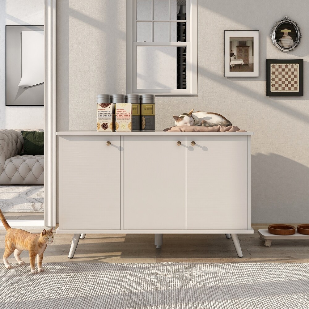 3 Doors Storage Bench Side Table