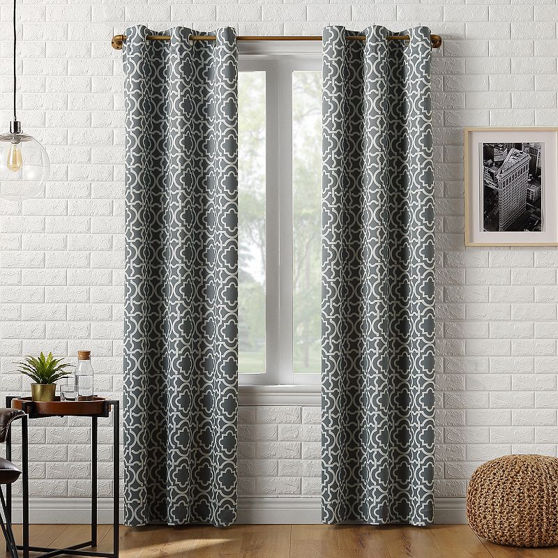 Sun Zero Barnett Trellis Blackout Grommet Curtain Panel