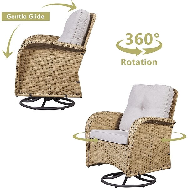 Swivel Patio Chair and Table 3 Piece Outdoor Furniture Set