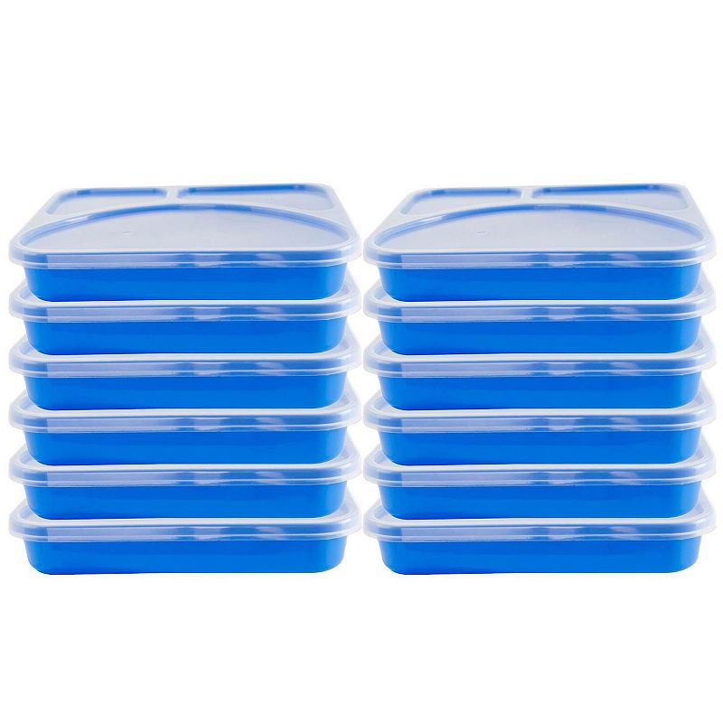 Life Story (2 Pack) 3 Compartment Meal Prep Containers with Lids - Easy to Clean Reusable Food Storage Container 28 oz