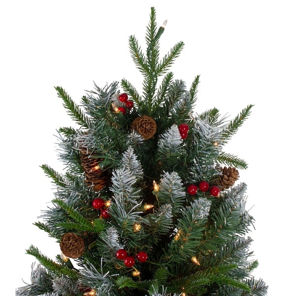 7ft PreLit Frosted Mixed Berry Pine Artificial Christmas Tree