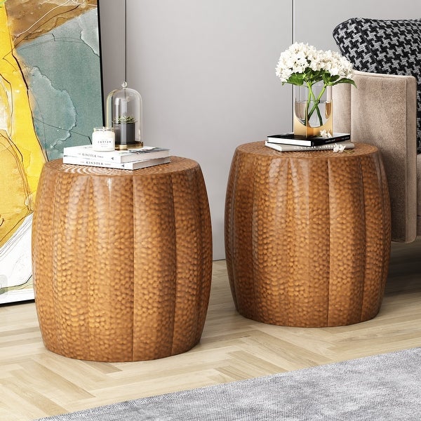 Sparling Iron Mandala Pumpkin Side Tables (Set of 2) by Christopher Knight Home