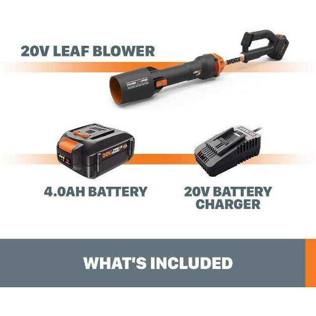 Worx Wg543 20v Power Share Leafjet Cordless Leaf Blower With Brushless Motor